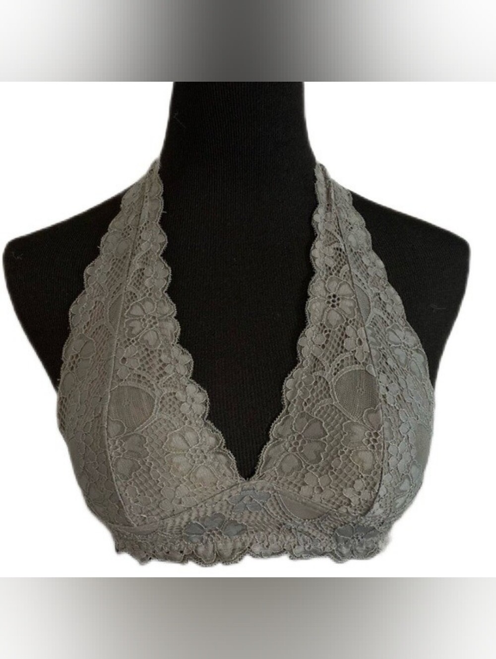 Free People Gray Lace Halter Bralette - Picture 3 of 6